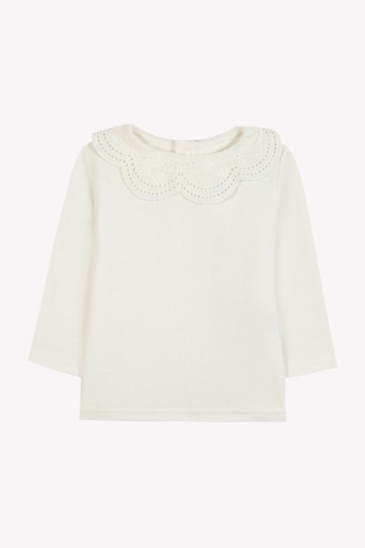 Kız Çocuk Dantel Yakalı Bluz