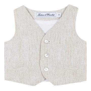 Erkek Bebek Keten Yelek (Yazlık)