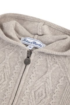 Erkek Bebek Kapüşonlu Fermuarlı Hırka