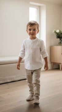 Erkek Bebek Ceremonie Keten Gömlek