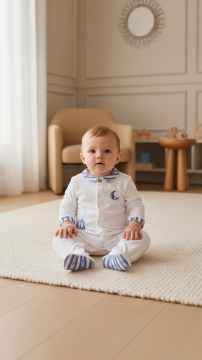 Erkek Bebek Yakası Renkli Kadife Tulum