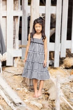 Kız Çocuk Askılı Koton Elbise