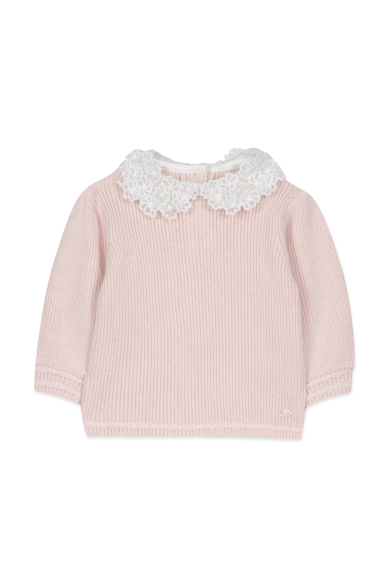 Kız Bebek Dantel Yakalı Kazak