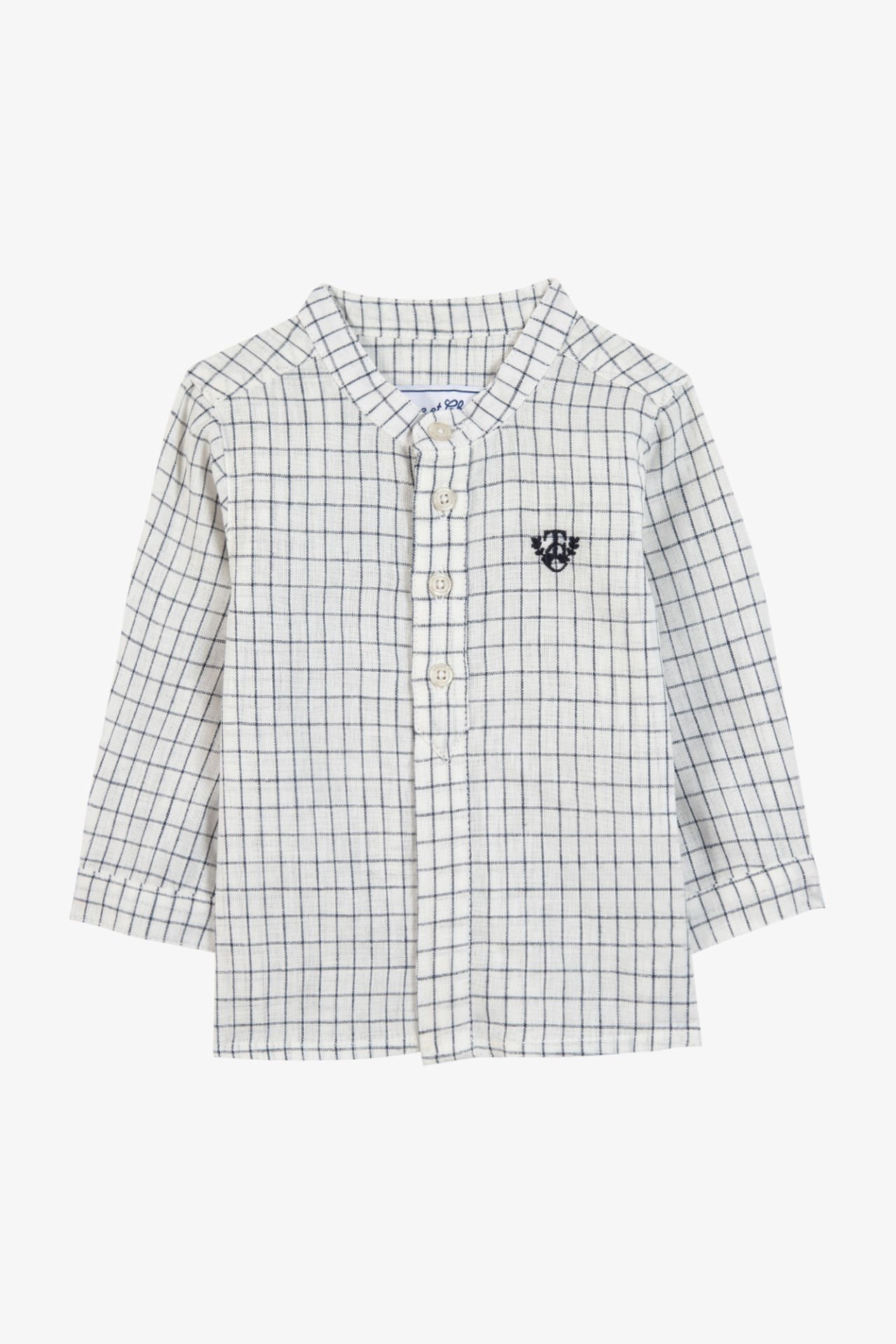 Erkek Bebek Hakim Yaka Kareli Gömlek