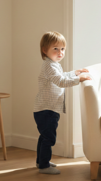 Erkek Bebek Hakim Yaka Kareli Gömlek