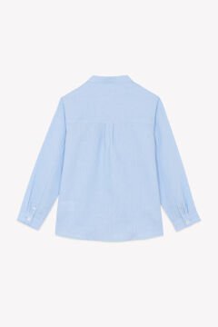 Erkek Çocuk Ceremonie Keten Gömlek Mavi
