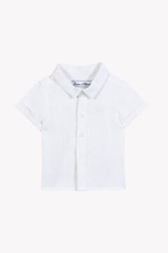 Erkek Çocuk Kısa Kollu Ceremonie Keten Gömlek Beyaz