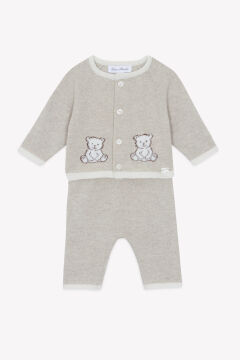 Bebek Triko Hırka + Pantalon Set