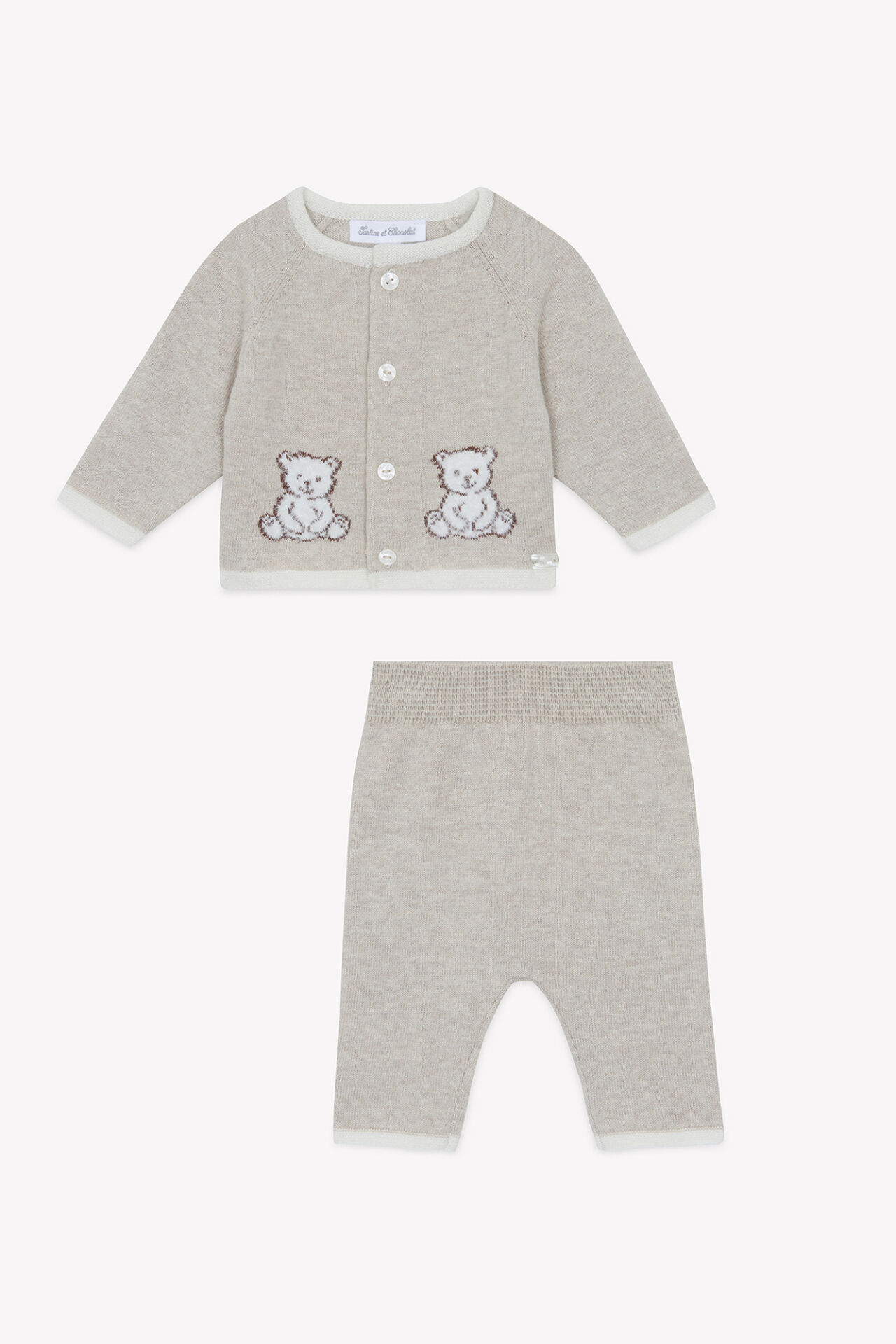 Bebek Triko Hırka + Pantalon Set