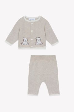 Bebek Triko Hırka + Pantalon Set