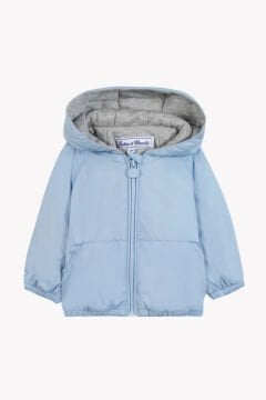 Erkek Çocuk Kapüşonlu İnce Mont Mavi