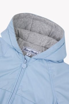 Erkek Çocuk Kapüşonlu İnce Mont Mavi