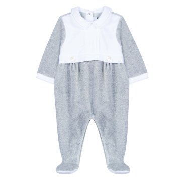 Erkek Bebek Polo Yaka Kadife Tulum