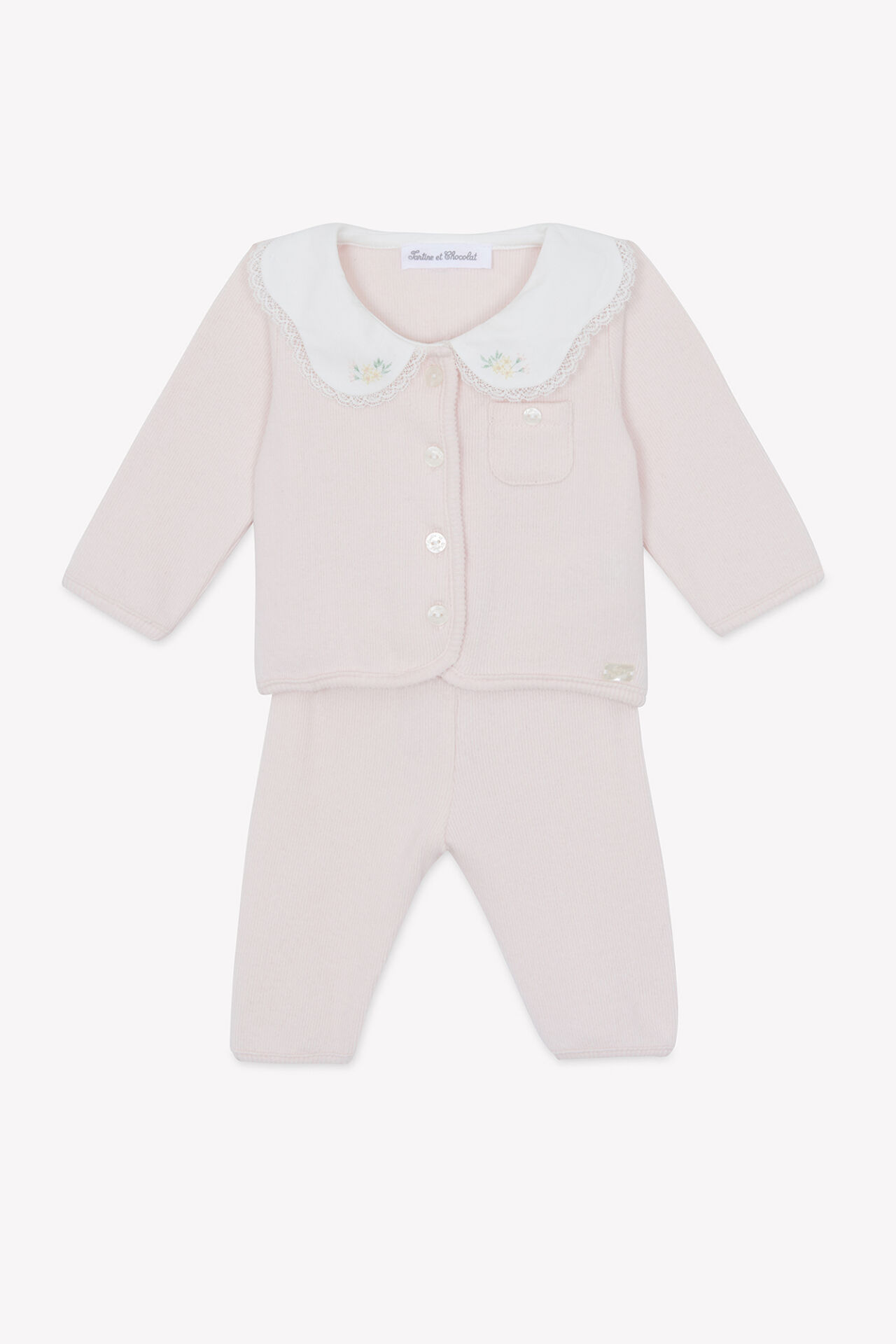 Kız Bebek Hırka + Pantalon Set