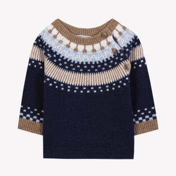 Erkek Çocuk Desenli Yün Kazak