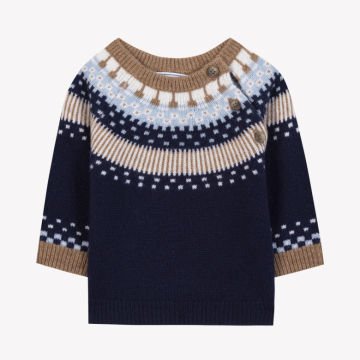 Erkek Çocuk Desenli Yün Kazak