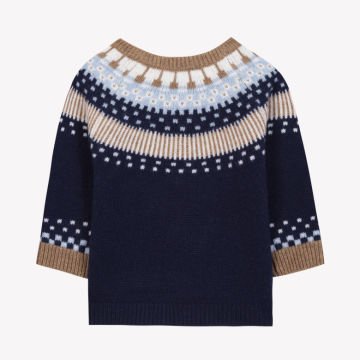 Erkek Çocuk Desenli Yün Kazak