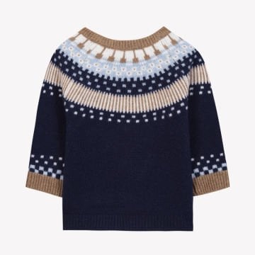 Erkek Çocuk Desenli Yün Kazak