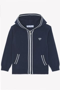 Erkek Çocuk Kapüşonlu Triko Hırka