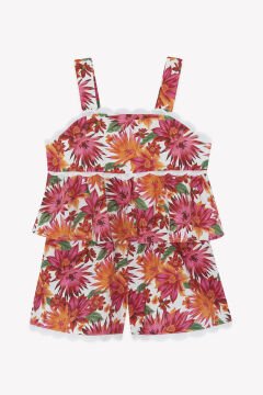 Kız Çocuk Askılı Bluz + Şort Set