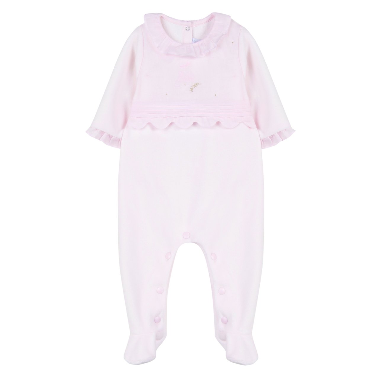 Kız Bebek Arkadan Açılan Kadife Tulum