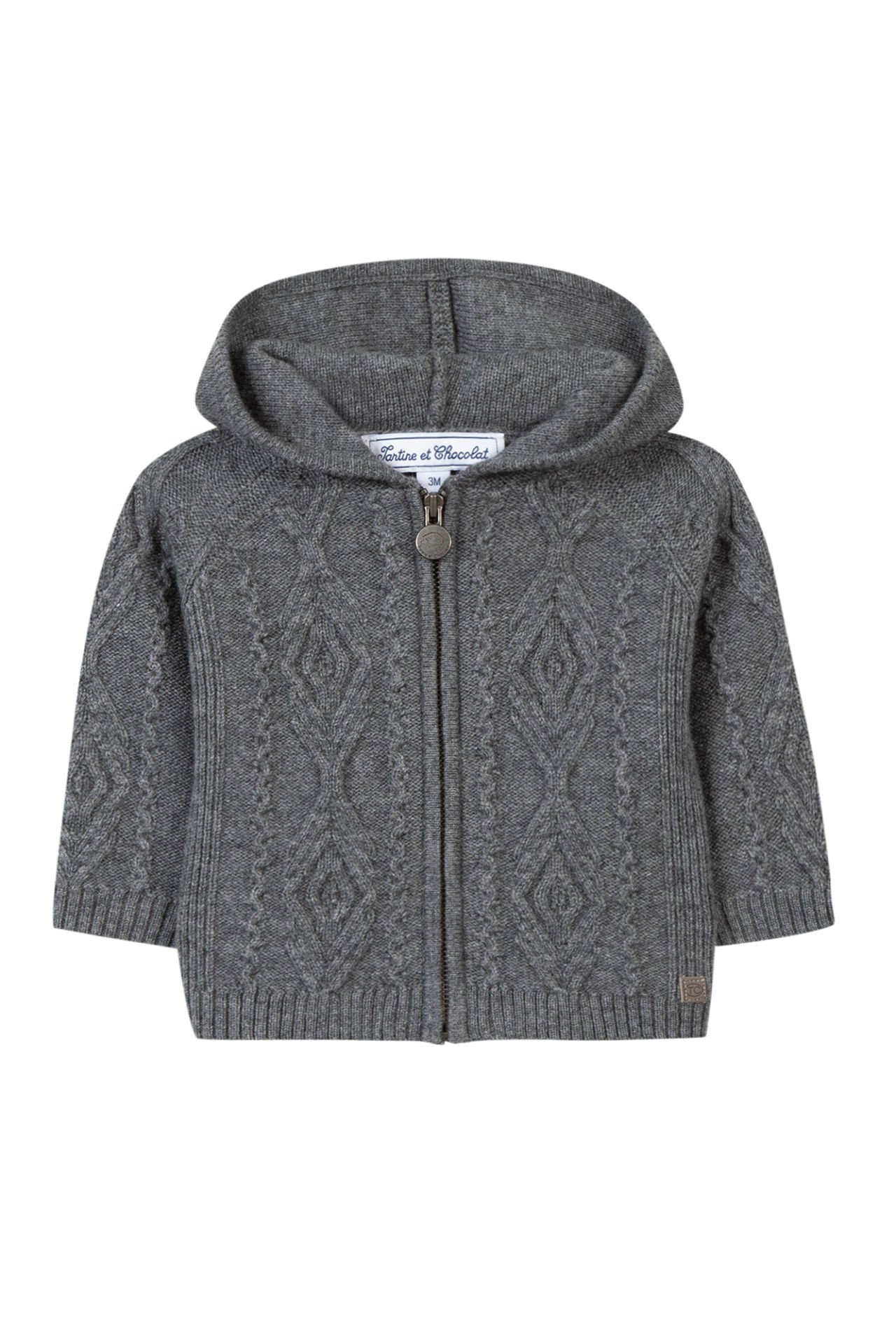 Erkek Bebek Kapüşonlu Fermuarlı Hırka