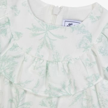 Kız Bebek Çiçek Desenli Kolsuz Coton Tulum