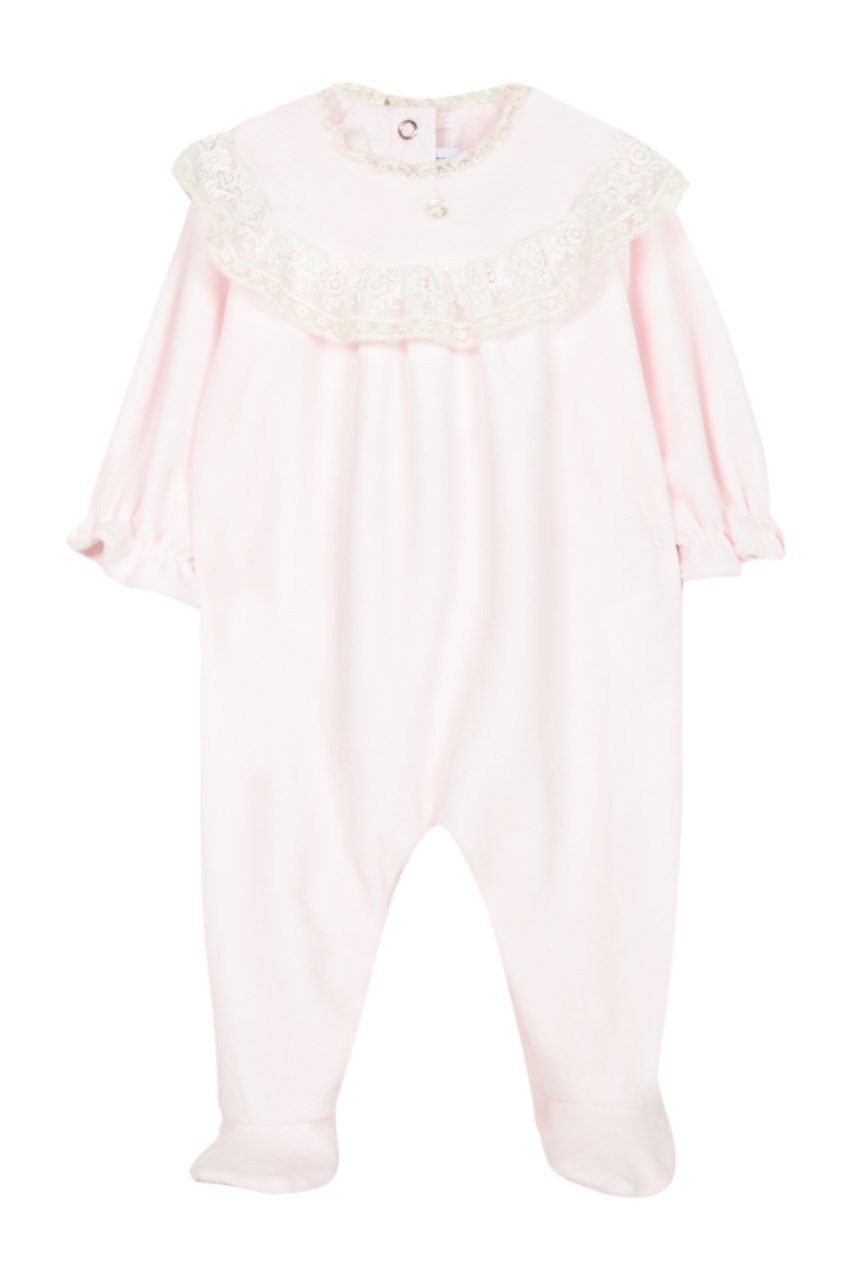 Kız Bebek Fisto Detaylı Kadife Tulum