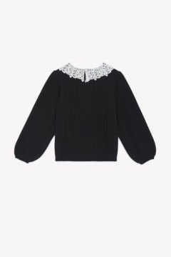 Kız Çocuk Dantel Yakalı Kazak