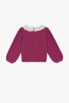 Kız Çocuk Dantel Yakalı Kazak