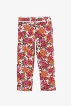Kız Çocuk Çiçek Desenli Pantalon