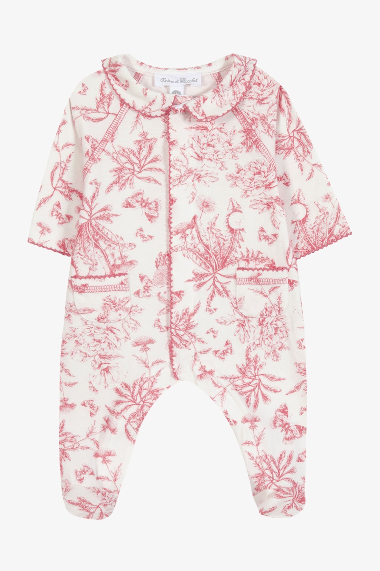 Kız Bebek Çiçek Desenli İnce Tulum