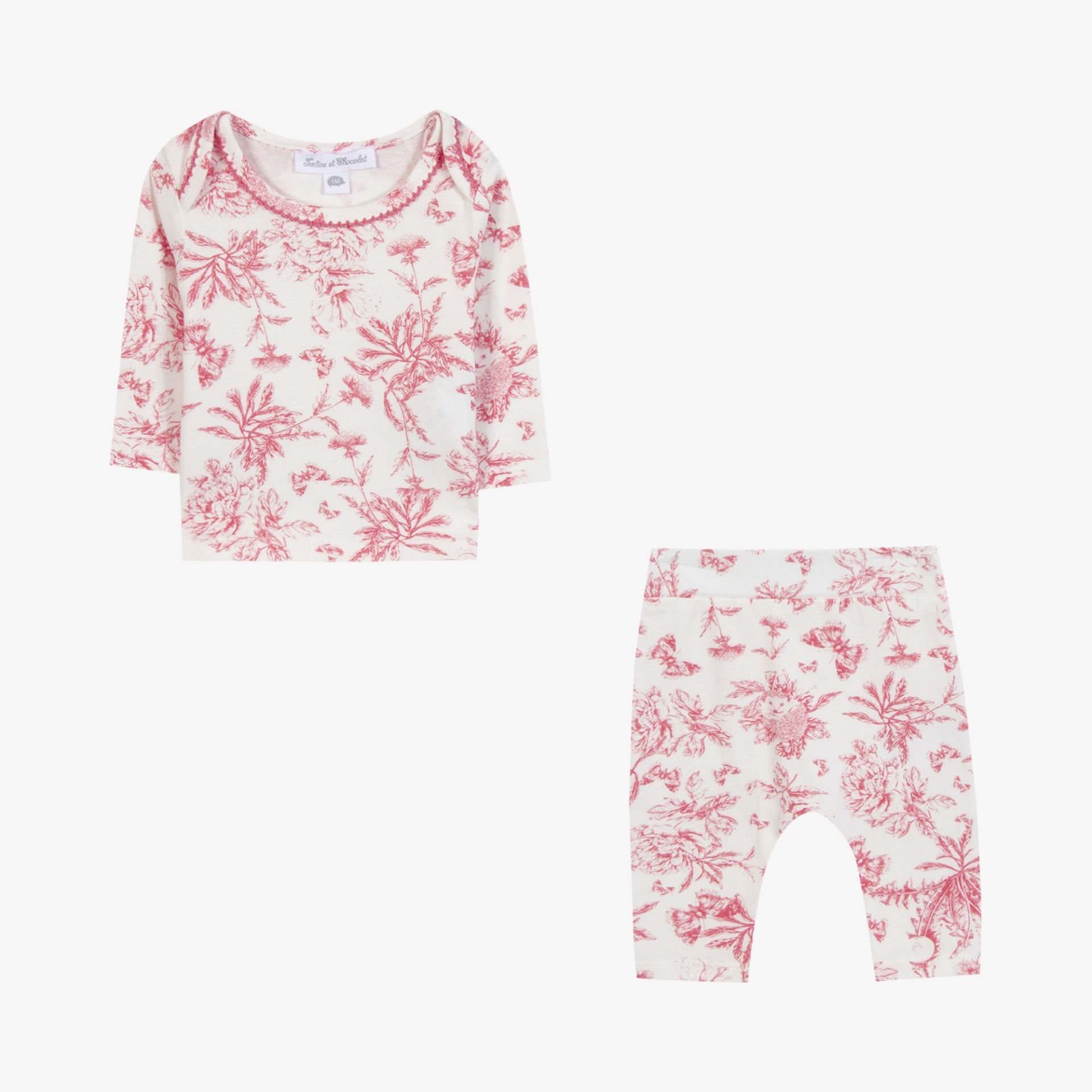 Kız Bebek Çiçek Desenli Pijama Takımı