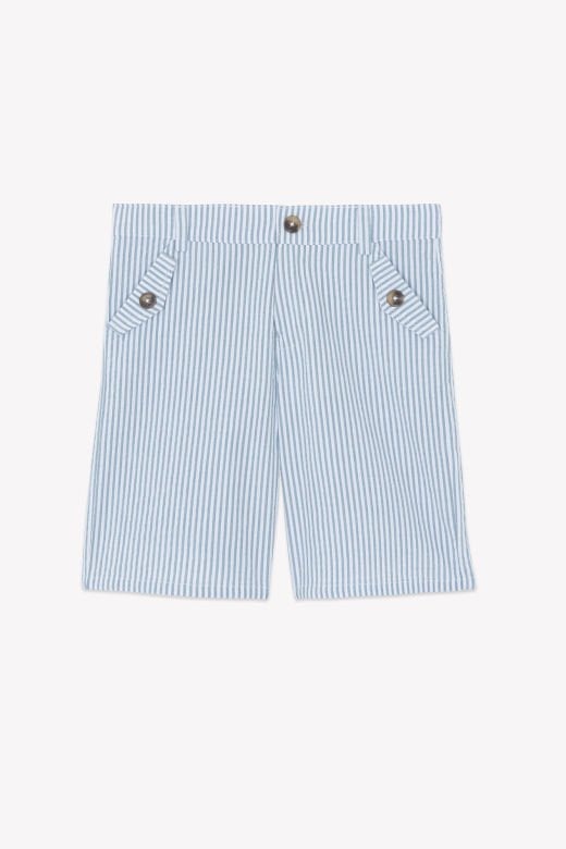 Erkek Çocuk Çizgili Coton Şort