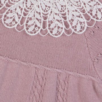 Kız Bebek Dantel Yakalı Triko Elbise