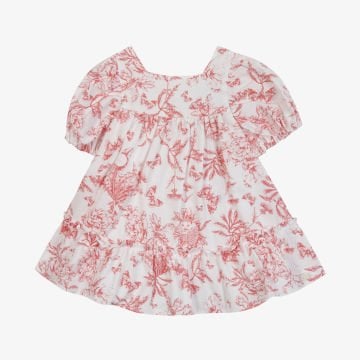 Kız Bebek Çiçek Desenli Yarım Kol Elbise