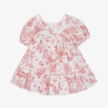 Kız Bebek Çiçek Desenli Yarım Kol Elbise