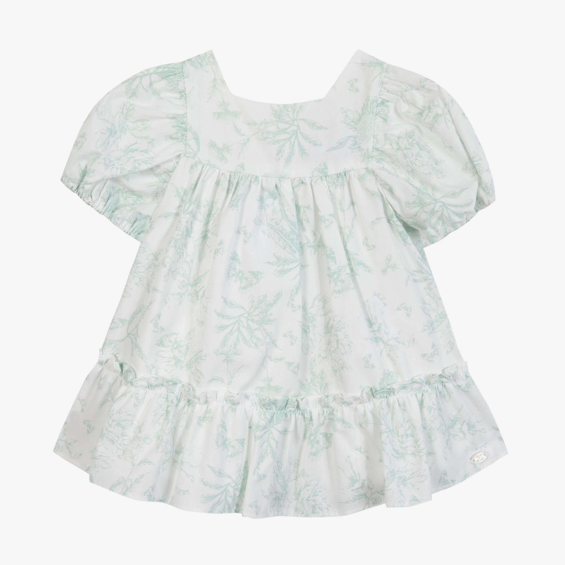 Kız Bebek Çiçek Desenli Yarım Kol Elbise