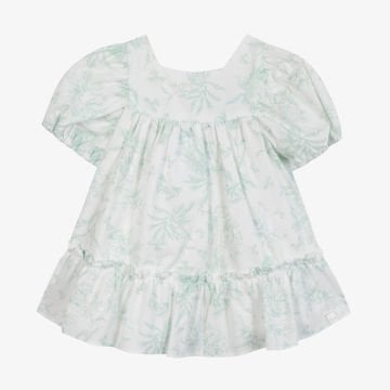 Kız Bebek Çiçek Desenli Yarım Kol Elbise