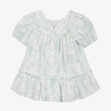 Kız Bebek Çiçek Desenli Yarım Kol Elbise