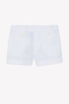 Erkek Çocuk Keten Şort Beyaz