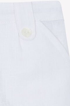 Erkek Çocuk Keten Şort Beyaz