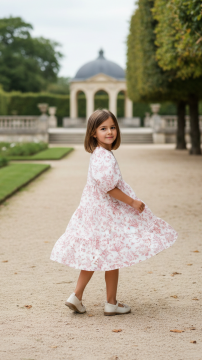 Kız Çocuk Çiçek Desenli Elbise