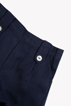 Erkek Bebek Keten Şort Lacivert