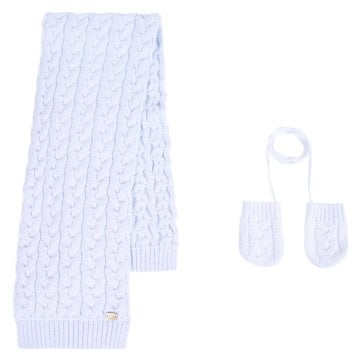 Erkek Çocuk Örgü Atkı+Eldiven Set