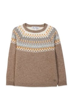 Erkek Çocuk Desenli Yün Kazak