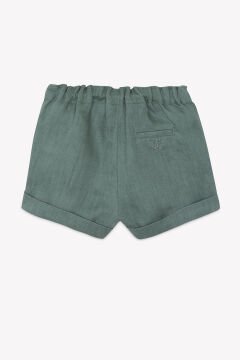 Erkek Bebek Keten Şort Haki