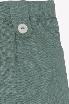 Erkek Bebek Keten Şort Haki