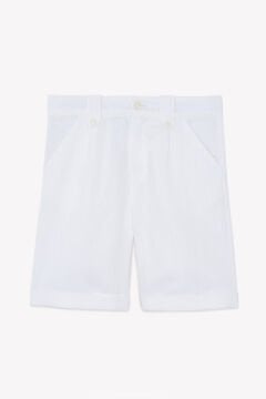 Erkek Çocuk Keten Şort Beyaz