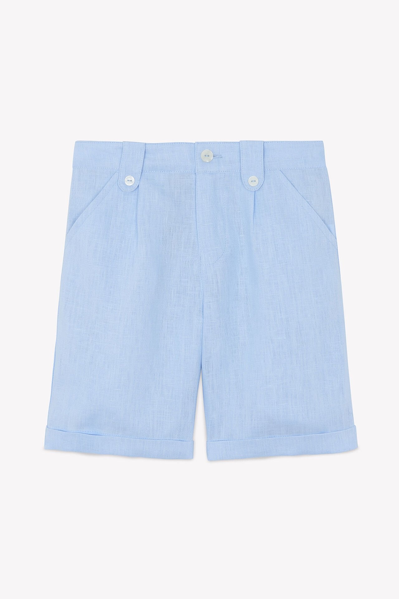 Erkek Çocuk Keten Şort  Mavi